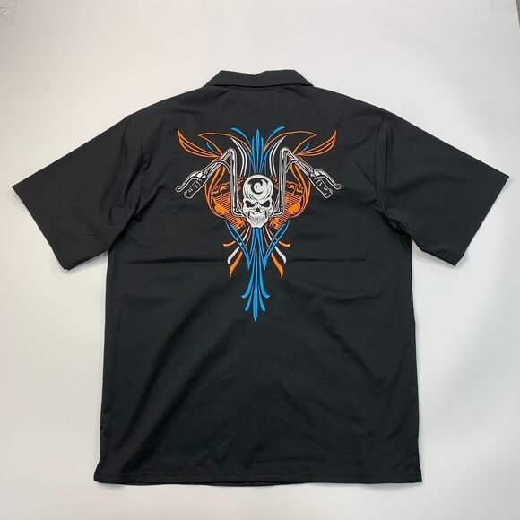 Iron Horse Shirt Mens XL Extra Large Tribal Biker Motorcycle Skull Snap Buttons - Picture 8 of 11